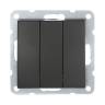 Выключатель LK Studio 3-кл.(схема 1+1+1) 16 A, 250 B (черный бархат) LK60 862108-1 купить в интернет-магазине SVETHUB в Москве