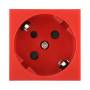 Розетка LK Studio с заземляющими контактами, с защитными шторками, 16 А, 250 В, под углом 45 градусов с ключом (красный) LK45 851607-1