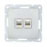 Розетка LK Studio компьютерная 2хRJ-45 кат. 5е с накладкой (серебристый металлик) LK60 866203-1 купить в интернет-магазине SVETHUB в Москве