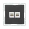 Розетка LK Studio компьютерная 2хRJ-45 кат. 5е с накладкой (черный бархат) LK60 866208-1 купить в интернет-магазине SVETHUB в Москве
