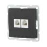 Розетка LK Studio компьютерная 2хRJ-45 кат. 5е с накладкой (черный бархат) LK60 866208-1 купить в интернет-магазине SVETHUB в Москве