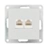 Розетка LK Studio компьютерная двойная 2хRJ-45 кат.5е с накладкой (серебристый металлик) LK80 846203-1 купить в интернет-магазине SVETHUB в Москве