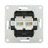 Розетка LK Studio компьютерная двойная 2хRJ-45 кат.5е с накладкой (серебристый металлик) LK80 846203-1 купить в интернет-магазине SVETHUB в Москве