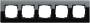 Рамка 5-постовая Gira Esprit C черное стекло 0215505